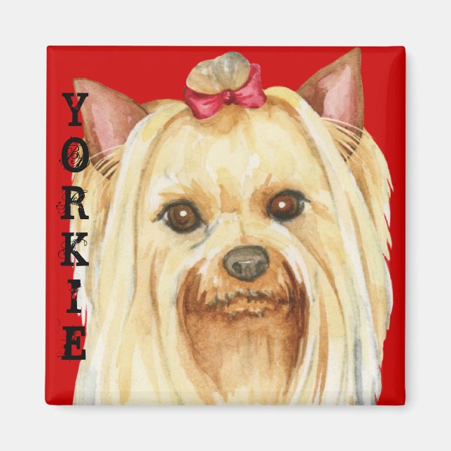 Magnet de blocs de couleur Yorkie (Devant)