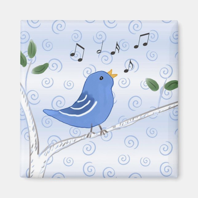 Magnet de Bluebird à chanter mignon (Devant)
