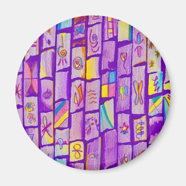 Magnet de briques violettes nettes (Devant)