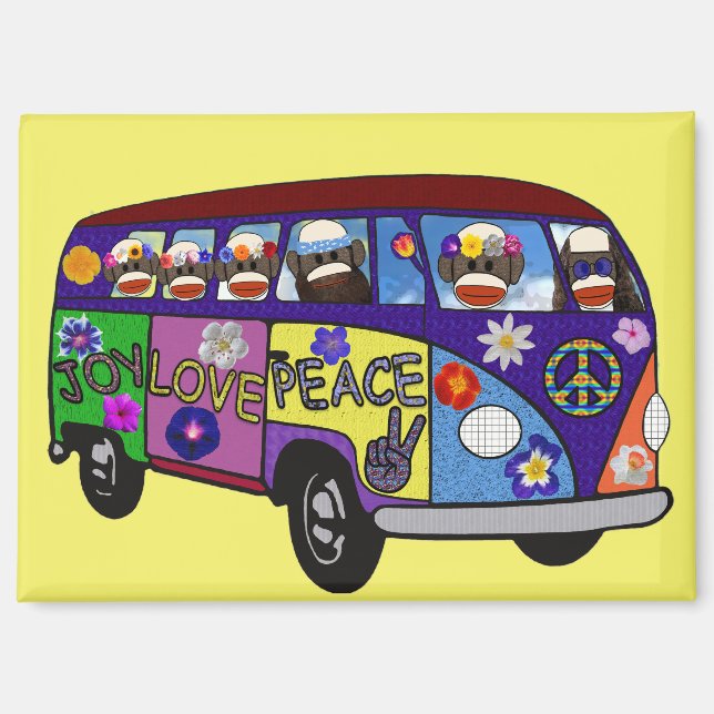 Magnet de bus de la paix Singe Chaussette (Recto)