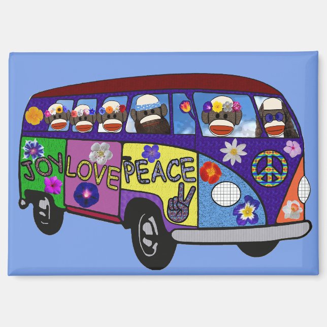 Magnet de bus de la paix Singe Chaussette (Recto)