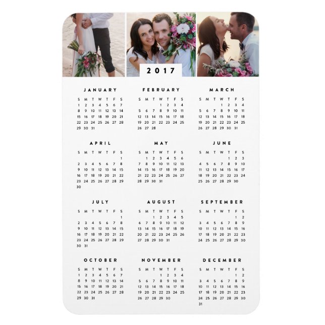Magnet de calendrier annuel minime 4x6 photo (Vertical)