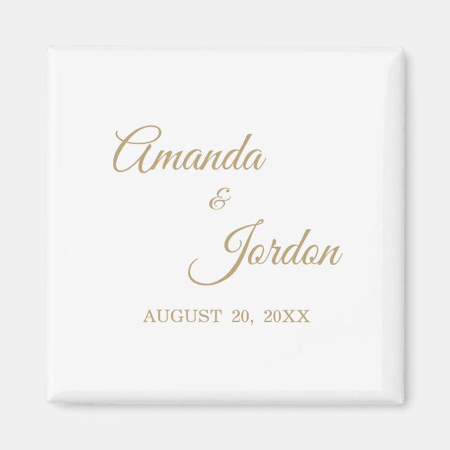 Magnet de calligraphie or simple (Devant)