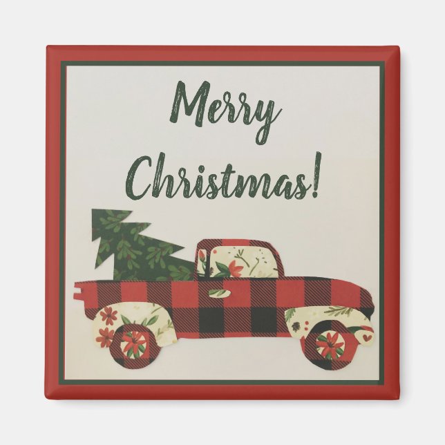 Magnet de camion de Noël coupé (Devant)