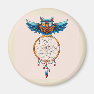 Magnet de capture de la Chouette Abstraite Dream