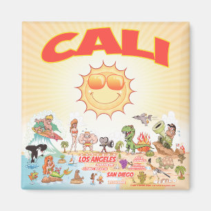 Magnet de caricatures de Cali en Californie du Sud