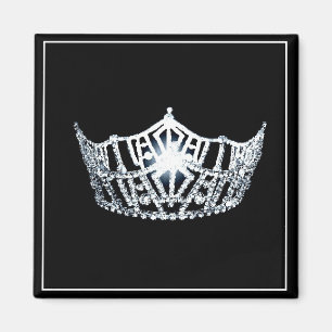 Magnet de Carré de la Couronne d'argent Miss Ameri