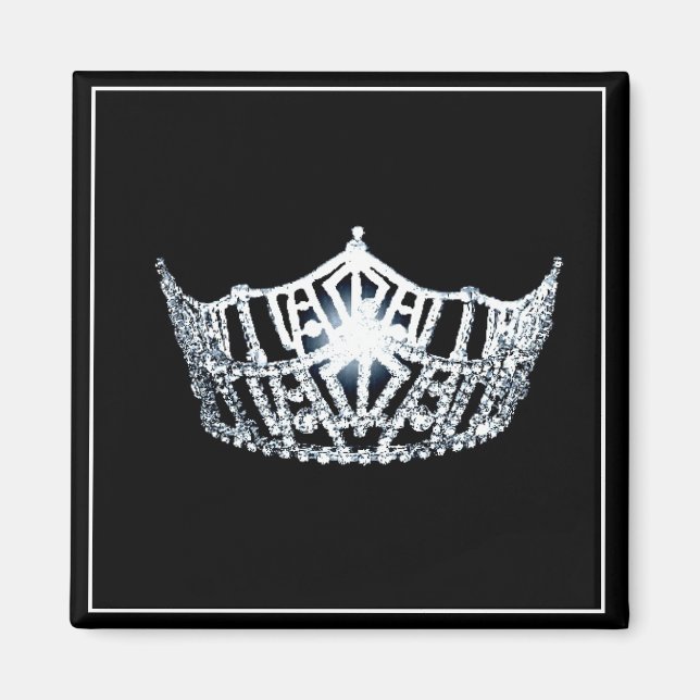 Magnet de Carré de la Couronne d'argent Miss Ameri (Devant)