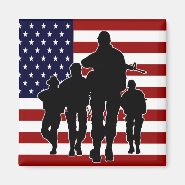 Magnet de Carré patriotique américain (Devant)