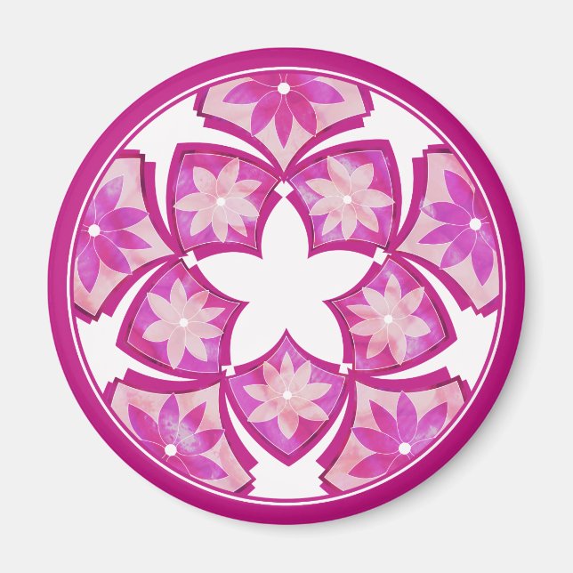 Magnet de carreaux floraux décoratifs violets (Devant)