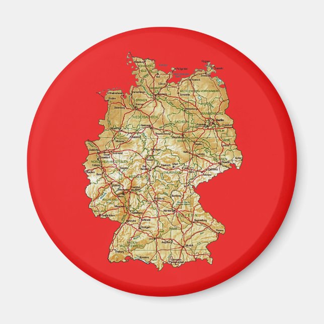 Magnet de carte Allemagne (Devant)