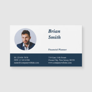 Magnet de carte d'affaires du planificateur financ