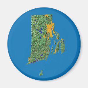 Magnet de carte de l'île de Rhode