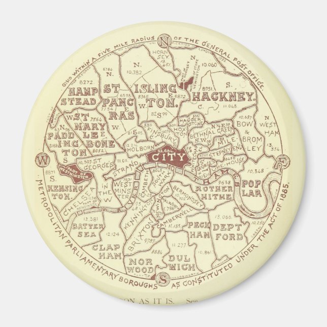 Magnet de carte de Londres (Devant)