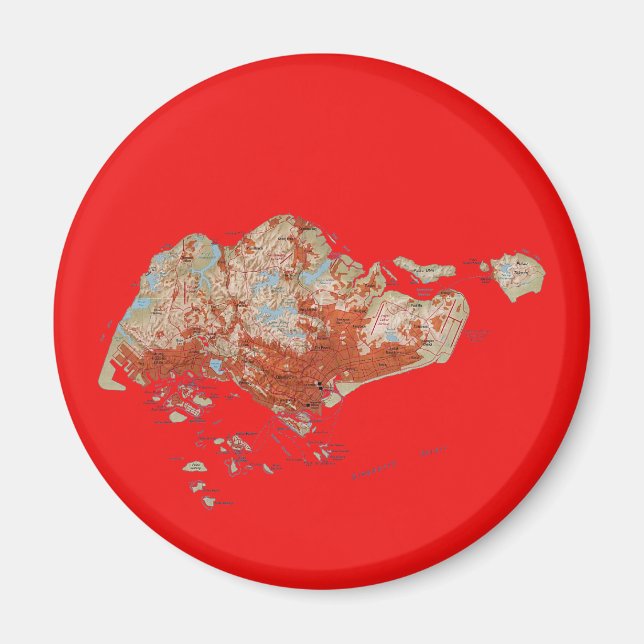 Magnet de carte de Singapour (Devant)