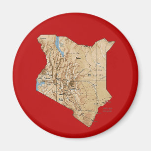 Magnet de carte du Kenya