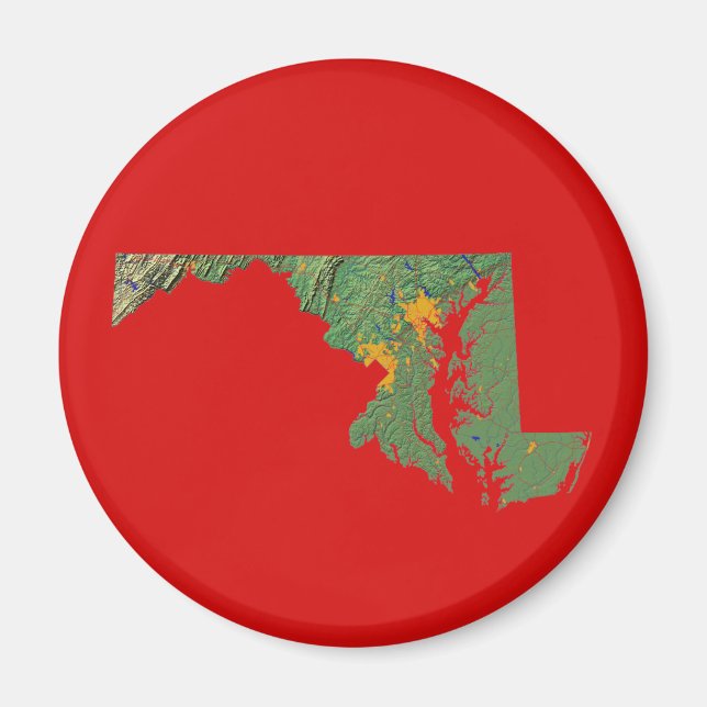 Magnet de carte du Maryland (Devant)