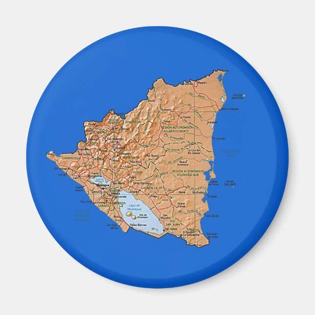 Magnet de carte du Nicaragua (Devant)