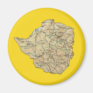 Magnet de carte du Zimbabwe