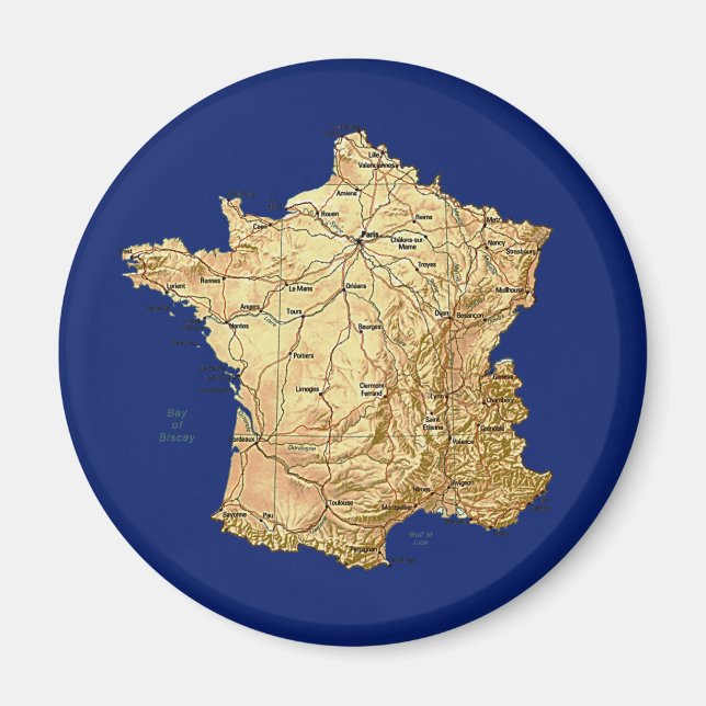 Magnet de carte France (Devant)