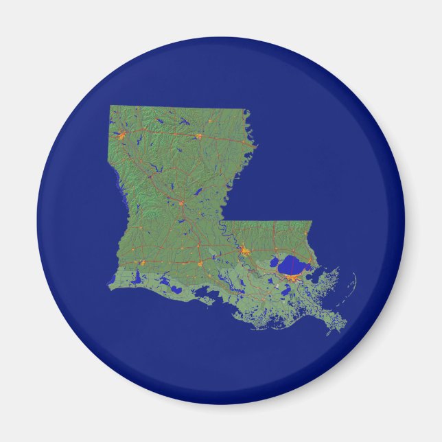 Magnet de carte Louisiane (Devant)