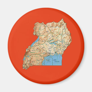 Magnet de carte Ouganda