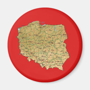 Magnet de carte Pologne