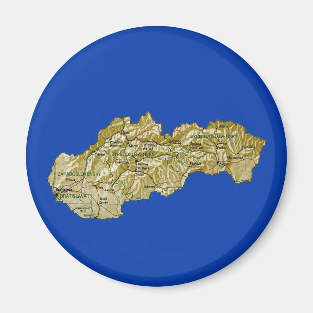 Magnet de carte Slovaquie (Devant)