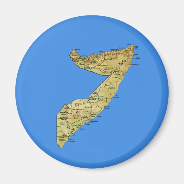 Magnet de carte Somalie (Devant)