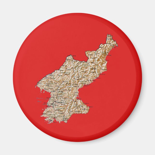 Magnet de cartes de Corée du Nord (Devant)