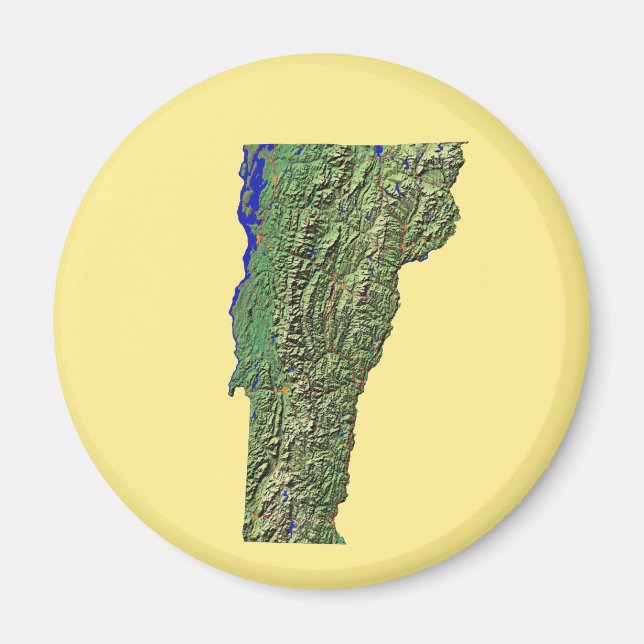 Magnet de cartes du Vermont (Devant)