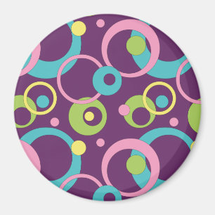 Magnet de cercles pourpres funky