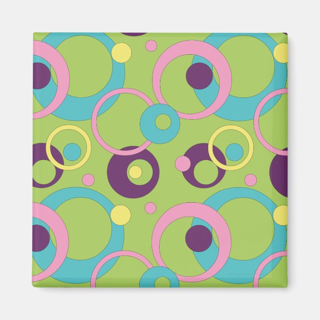 Magnet de cercles verts funky (Devant)