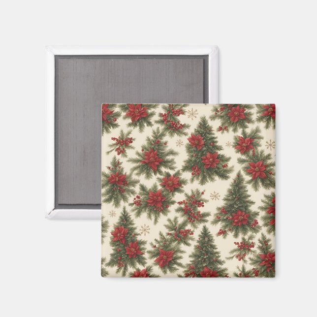 Magnet de charme de Noël à feuillage persistant (Recto/Verso)