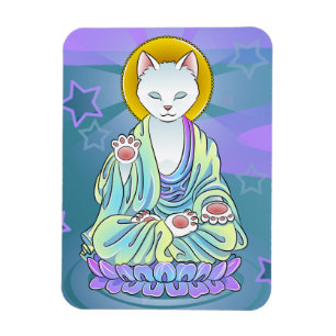 Magnet de chat bouddhiste Serenity Meow