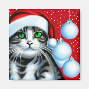 Magnet de chat de Noël