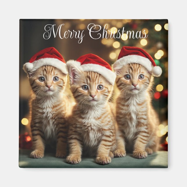 Magnet de chat de Noël (Devant)