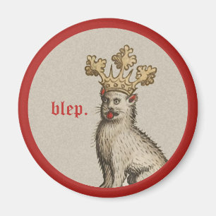 Magnet de chat médiéval "Blep"