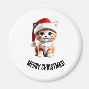 Magnet de chaton de Noël mignon