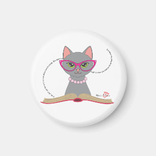 Magnet de chats de livres