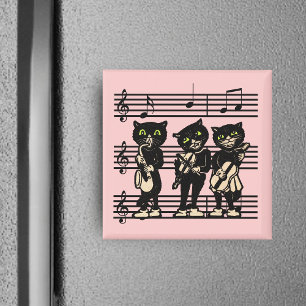 Magnet de chats noirs musicaux