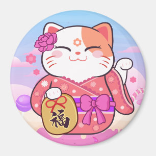 Magnet de chats très chanceux