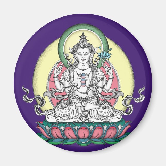MAGNET de Chenrezig / Avalokiteshvara (Devant)