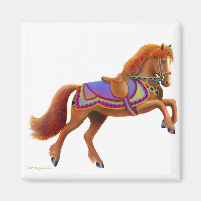 Magnet de Cheval de Cirque coloré (Devant)
