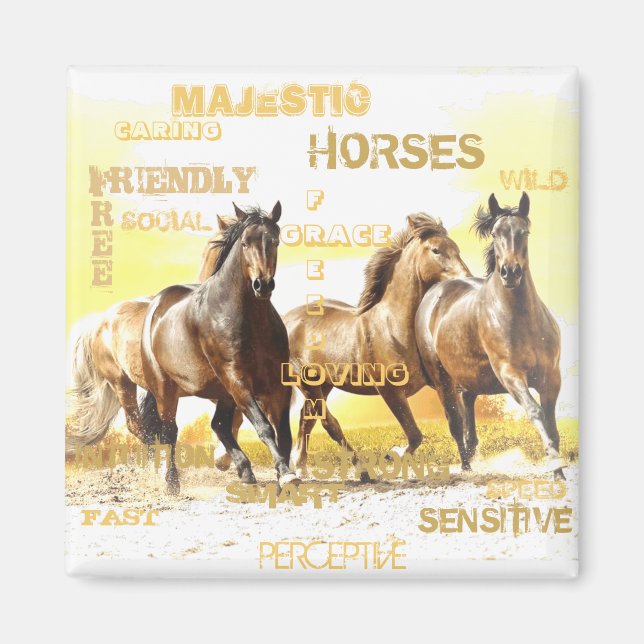 Magnet de chevaux majestueux (Devant)