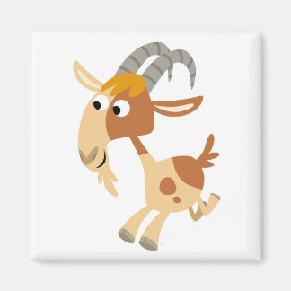 Magnet de chèvre mignon en caricature
