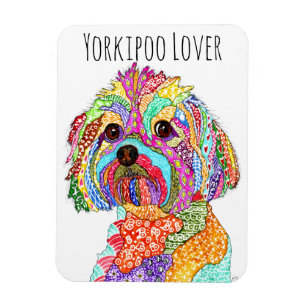 Magnet de chien Yorkipoo 3"x4" mignon et coloré