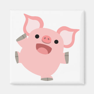 Magnet de cochon joyeux