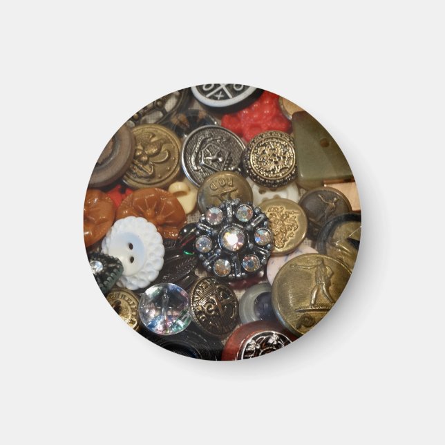 Magnet de collage du bouton antique (rond) (Devant)