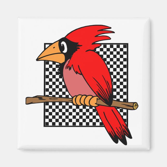 MAGNET DE CONCEPTION D'OISEAUX CARDINAUX (Devant)